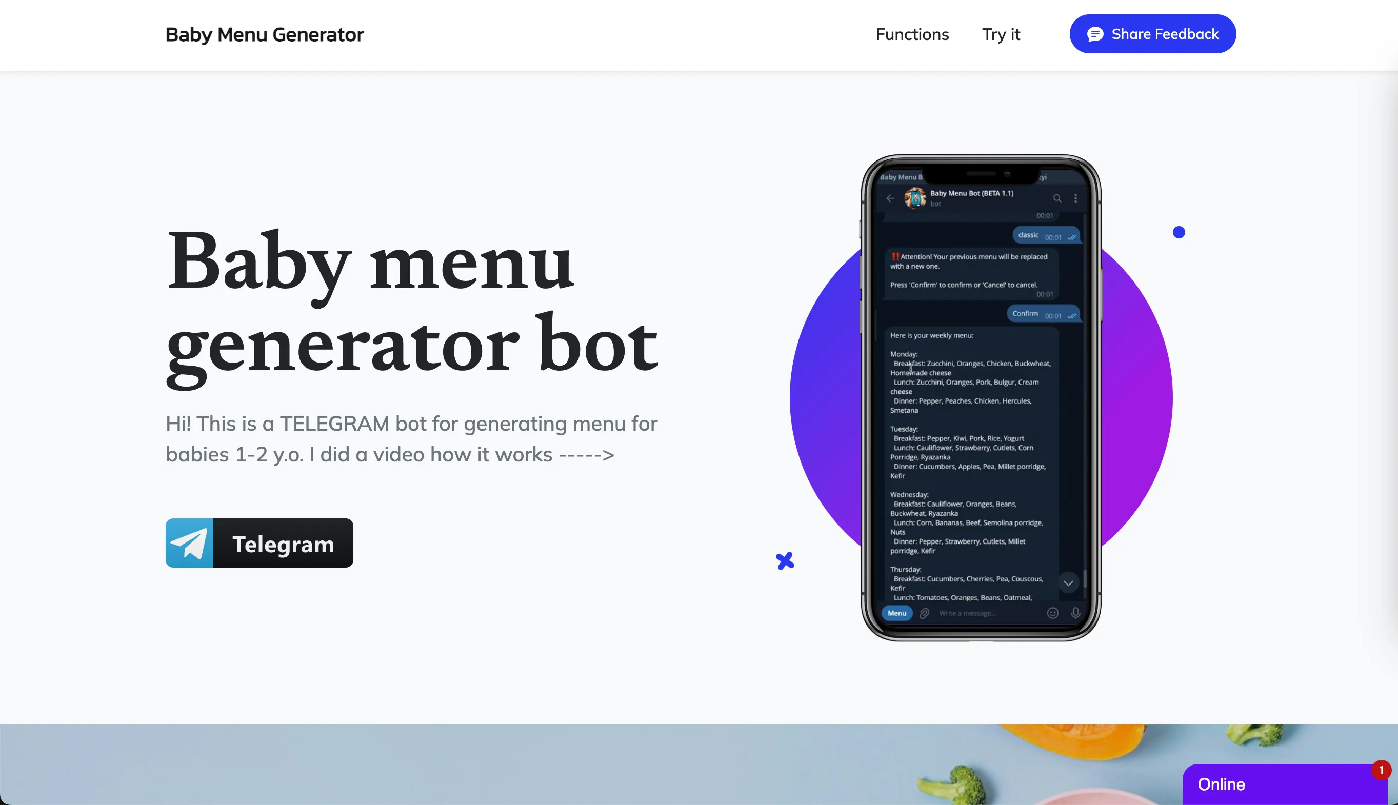 Baby Menu Bot