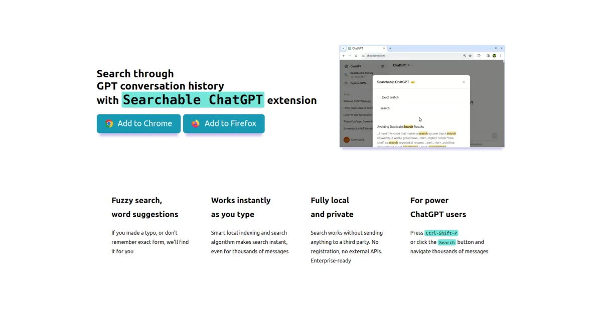 Searchable ChatGPT