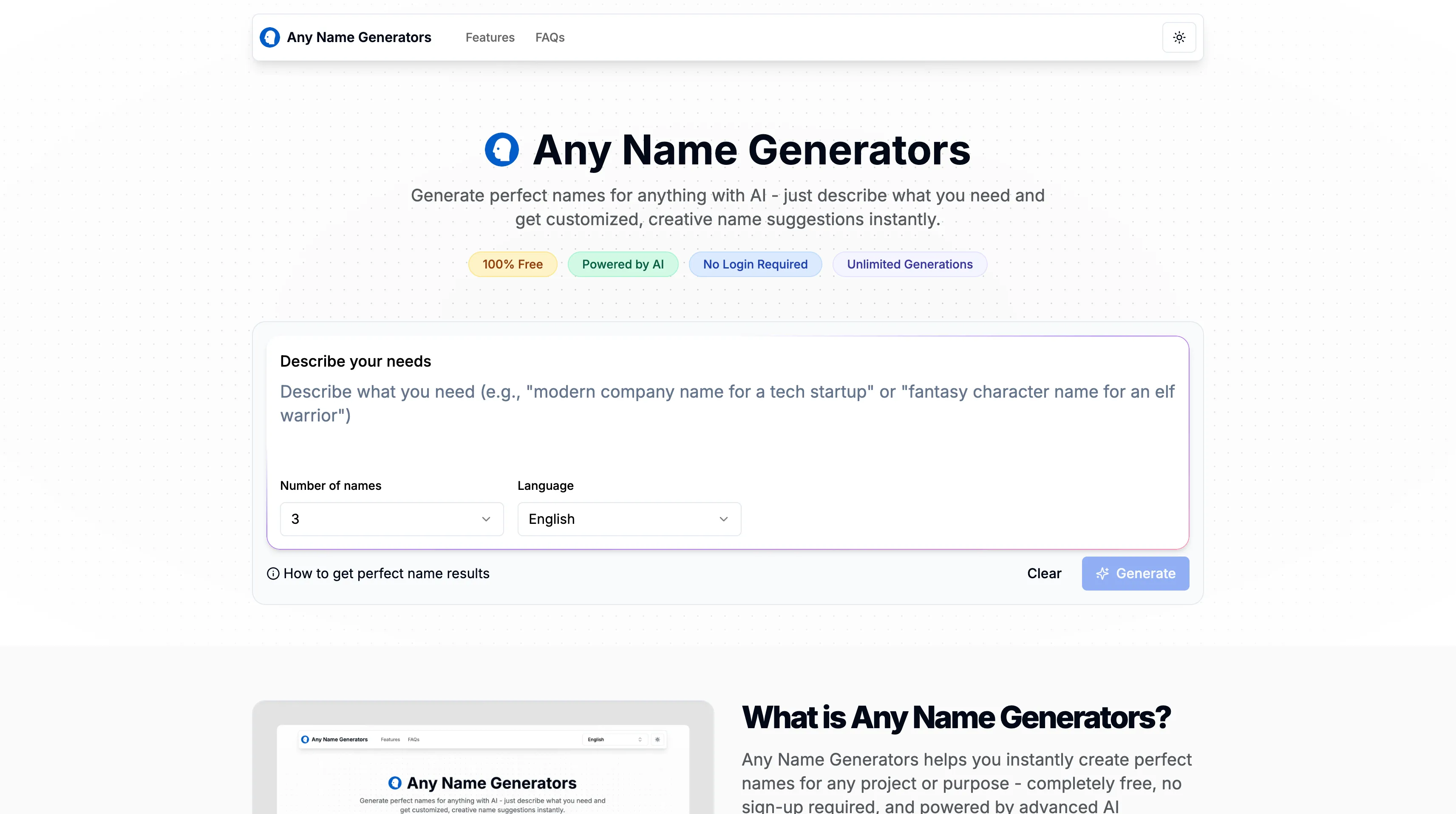 Any Name Generators