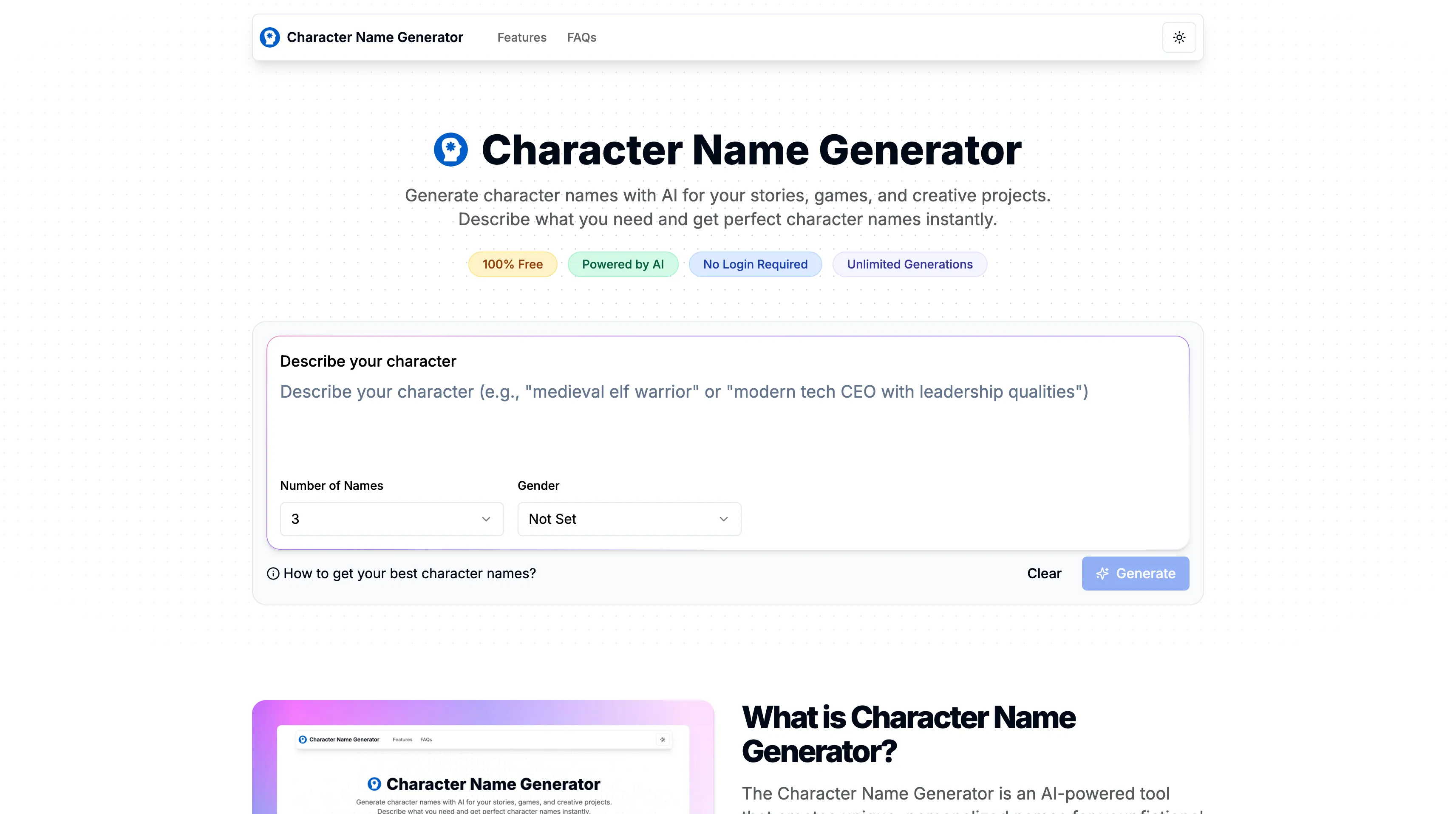 Character Name Generator