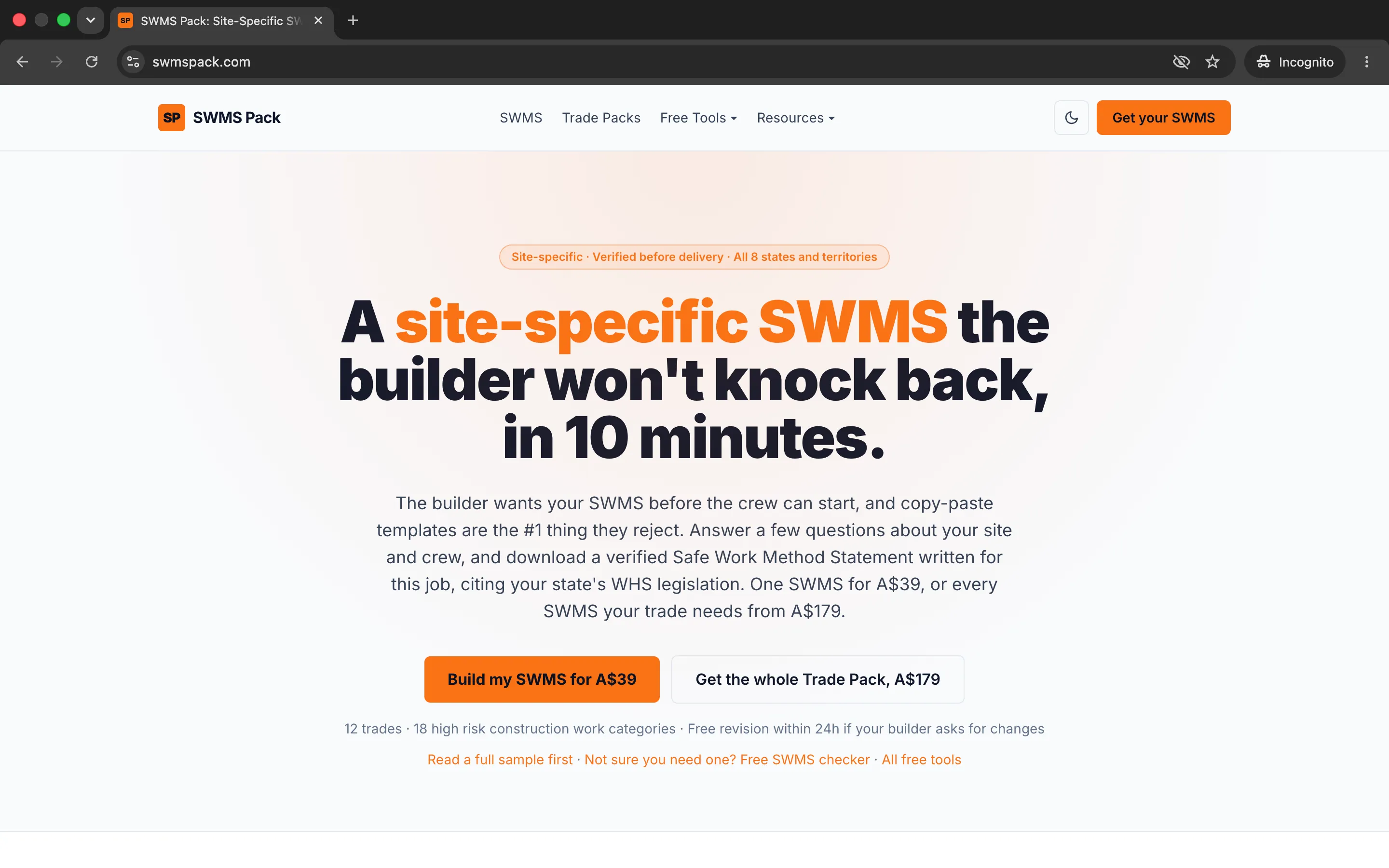 SWMS Pack