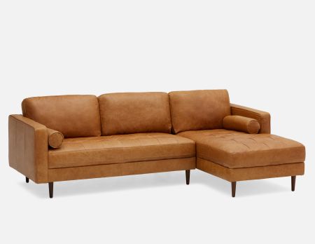 Kinsey Right Facing 100 Leather Sectional Sofa Struct