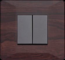 1 Module Cover Plate - Dark Chocolate Wood (Wooden Finish)