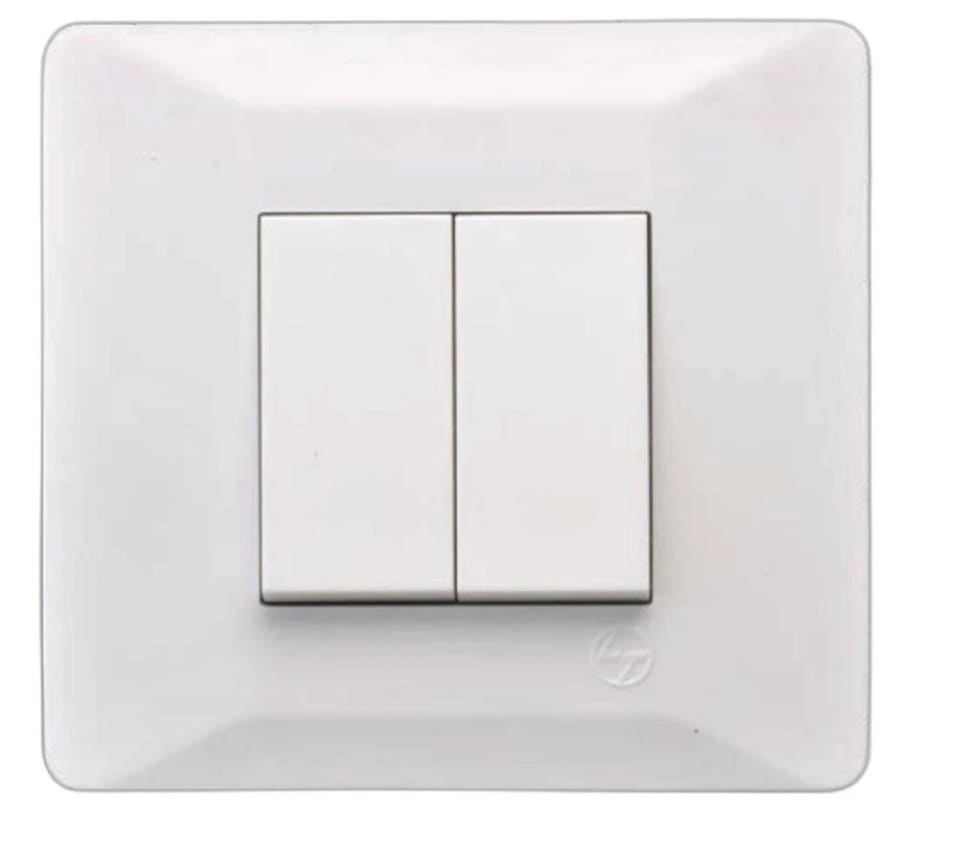 8 Module Cover Plate with Grid Frame - Small Size White (Oris 10M Boxes)