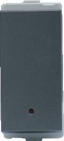 Switch 10AX 1-way with Indicator 1M - Charcoal Grey