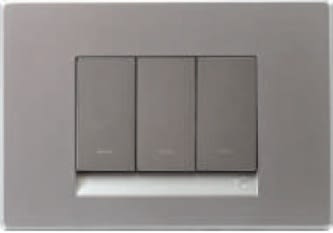 1 Module Cover Plate with Grid Frame - Moonlight Silver