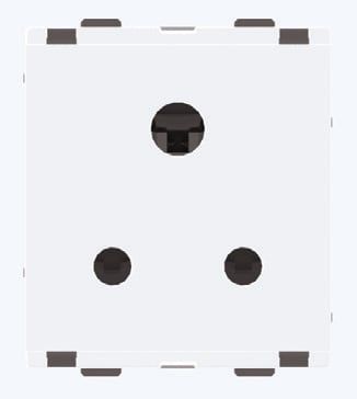 Socket 6A 3 Pin with ISI (Heavy Duty) 2M - Snow White