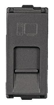 RJ 45 Cat 6A Socket with Shutter 1M - Mountain Grey