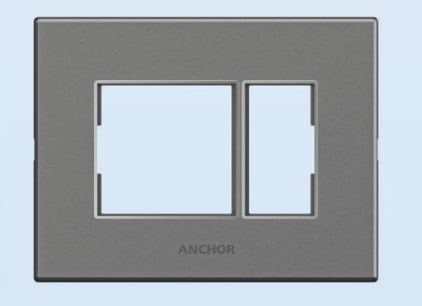 1 Module Cover Plate - Black Silver Chrome (Silver Chrome Finish)