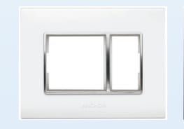 1 Module Cover Plate - White Silver Chrome (Silver Chrome Finish)