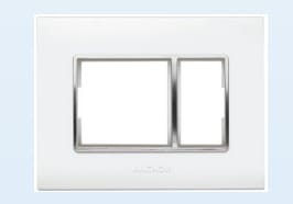 12 Module Cover Plate - White Silver Chrome (Silver Chrome Finish)