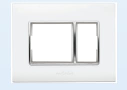 16 Module Cover Plate - White Silver Chrome (Silver Chrome Finish)
