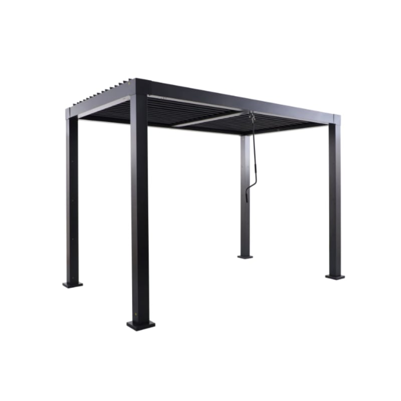 Pergola bioclimatique autoportante NATERIAL Clima aluminium gris, 5.08 m² - Image 2