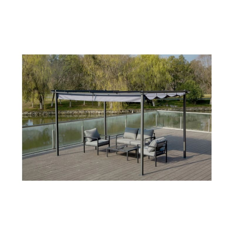 Pergola en aluminium avec toit rétractable – 3 x 4 m – Gris anthracite - Image 2