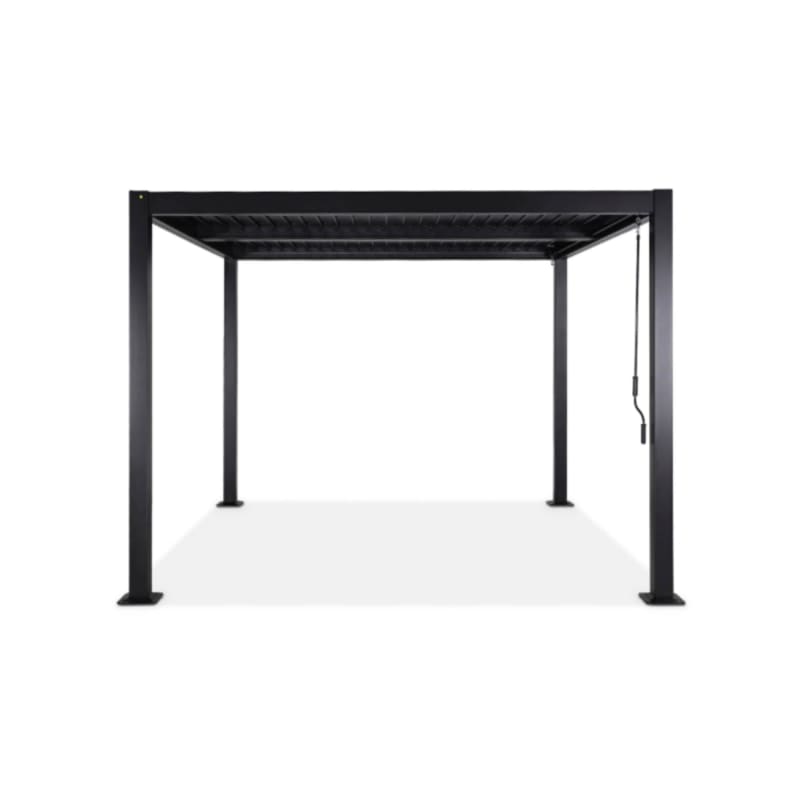 Pergola bioclimatique noire. aluminium et acier. 3x3m. lames orientables - Image 2