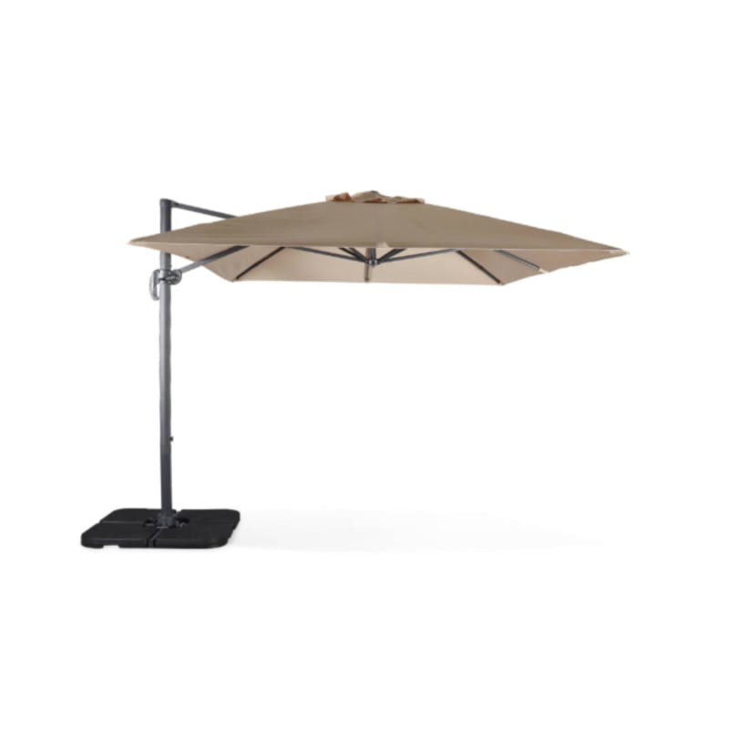 Parasol déporté rectangulaire beige 3x4m + dalles à lester 50x50cm WIMEREUX + DALLES 50X50CM - Image 2