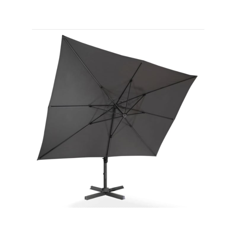 Parasol déporté inclinable rotatif 360 CALVI gris 3×4 M avec housse - Image 2