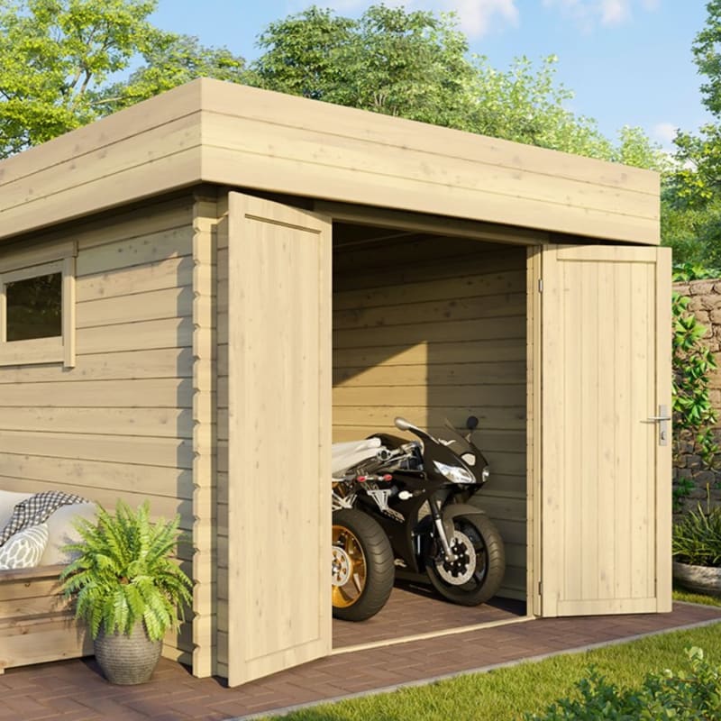 Abri moto en bois ROVETO 12m² – 28mm - Image 3