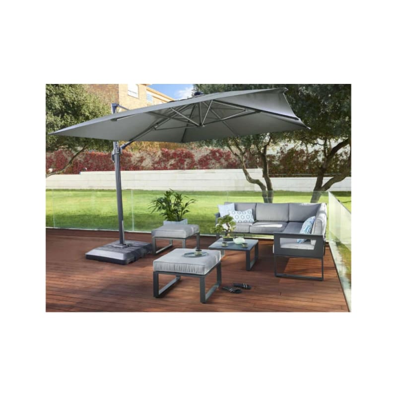 Parasol déporté NATERIAL Sonora gris rectangulaire, L.391 x l.282 cm - Image 3