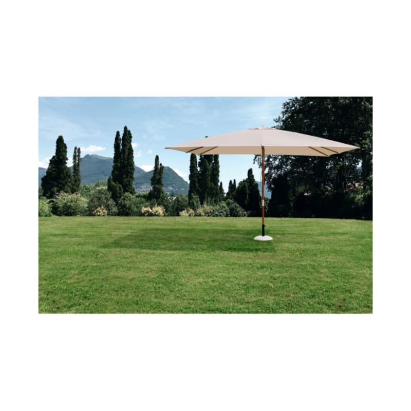 Parasol 400×300 cm en toile polyester crème et mât en bois – ATTOL - Image 3
