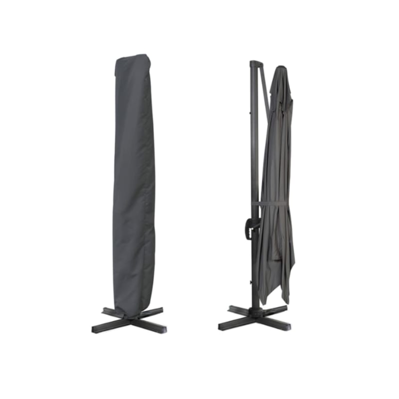 Parasol déporté inclinable rotatif 360 CALVI gris 3×4 M avec housse - Image 3