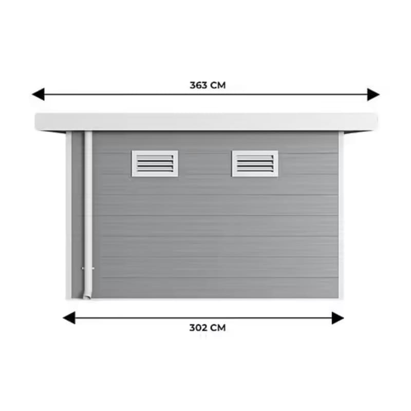 Abri de jardin composite SINTRA – 9 m2 gris clair – Prix usine – DESTOCKAGE - Image 4