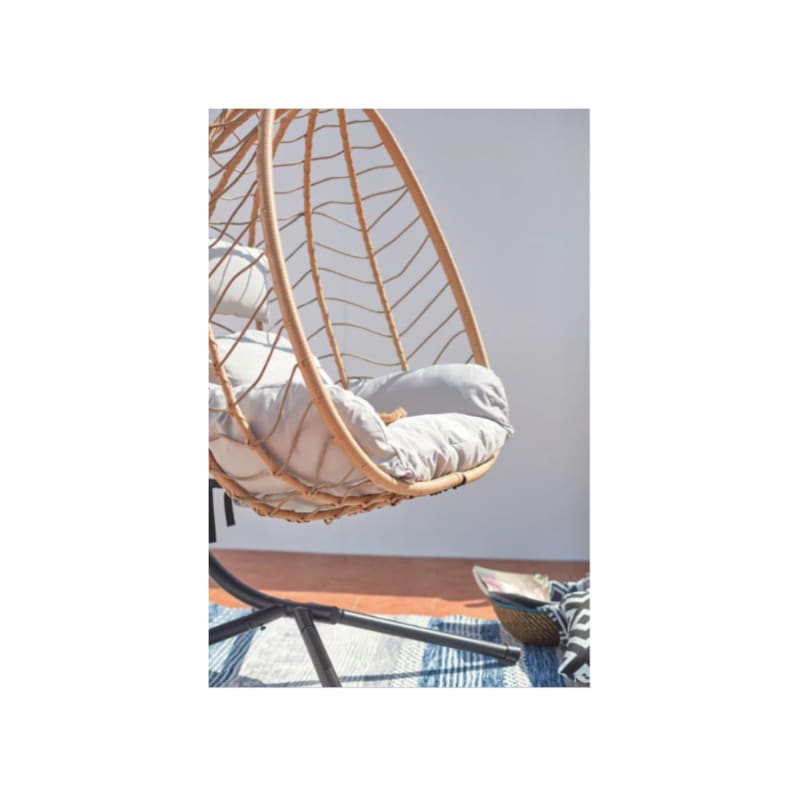 Fauteuil suspendu beige résine & Acier LIMA - Image 2