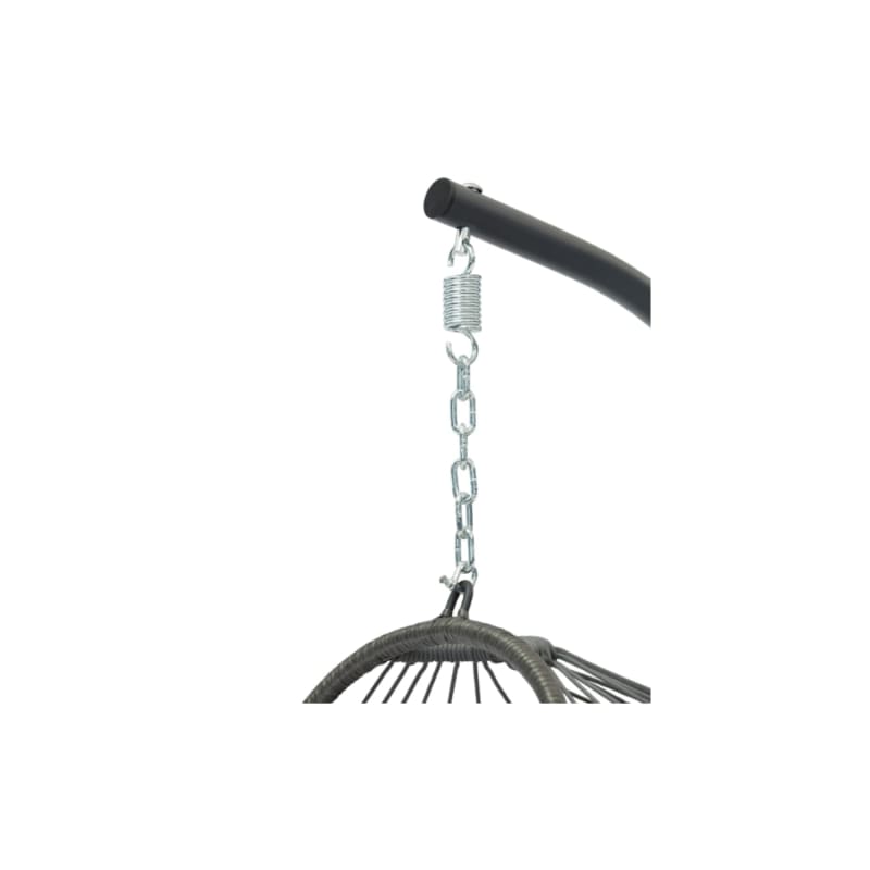 Fauteuil de jardin suspendu en forme d’œuf en acier coloris gris anthracite - Image 3