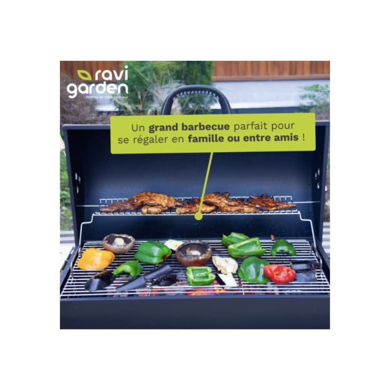 Barbecue Charbon de Bois XXL avec Couvercle | Barbecue à Charbon Américain | Barbecue Extérieur avec grille - Image 3