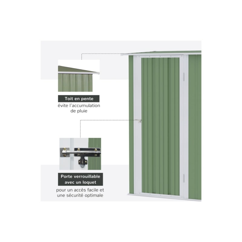 Abri de Jardin 1,2 m² – Cabanon Compact avec Porte Verrouillable - Image 4