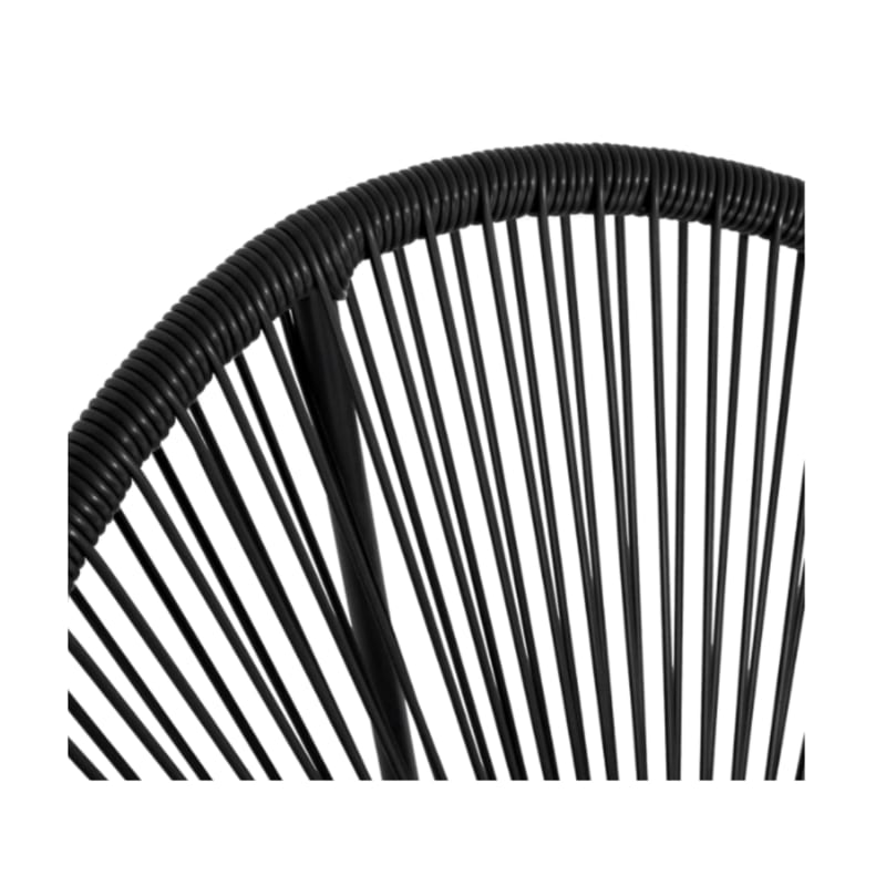 Salon de jardin IZMIR table et 2 fauteuils oeuf cordage noir - Image 4