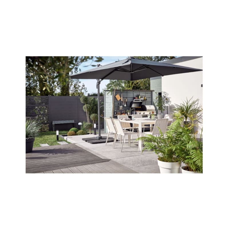 Parasol déporté NATERIAL Aura anthracite carré, L.286 x l.286 cm - Image 4