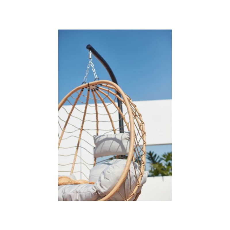 Fauteuil suspendu beige résine & Acier LIMA - Image 3