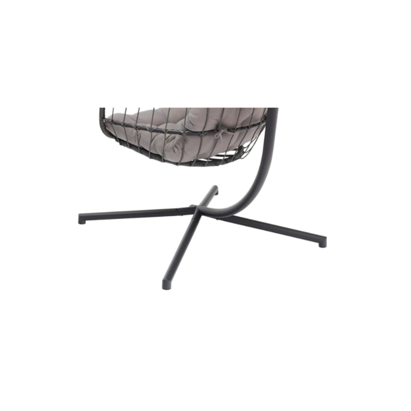 Fauteuil de jardin suspendu en forme d’œuf en acier coloris gris anthracite - Image 4