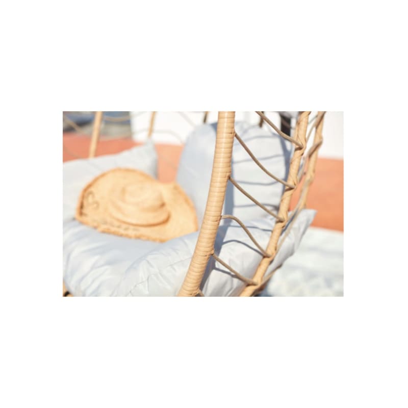 Fauteuil suspendu beige résine & Acier LIMA - Image 4