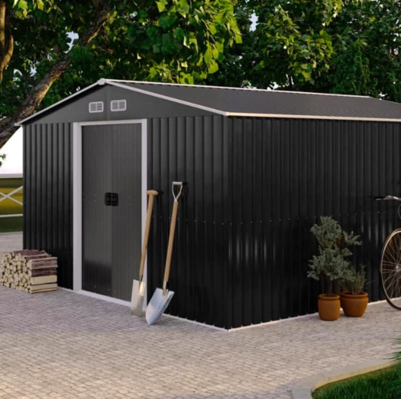 Abri de jardin en acier galvanisé gris 12,5 m² - Image 2