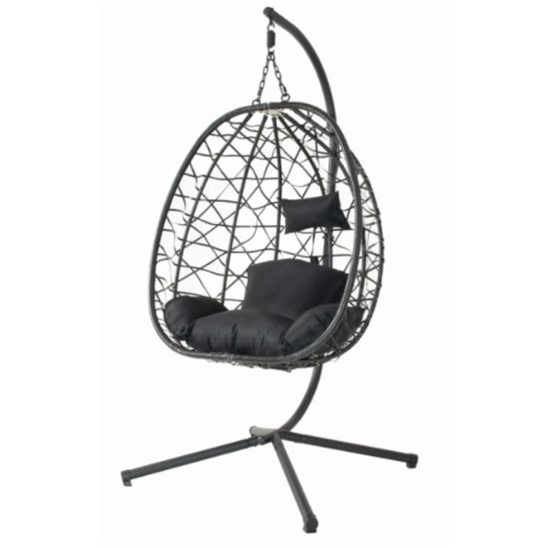 Fauteuil suspendu effet rotin noir CUZCO