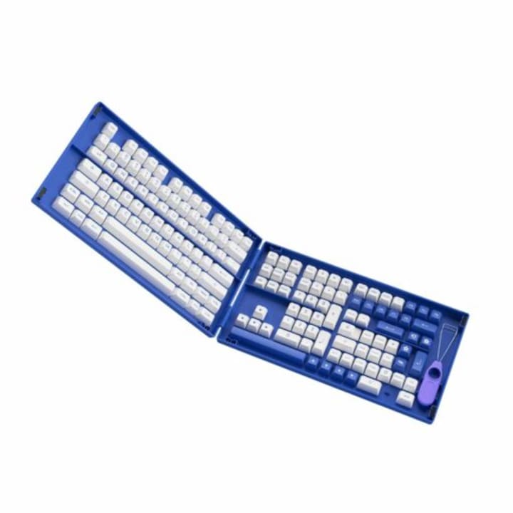 Akko Blue on White Keycap Set