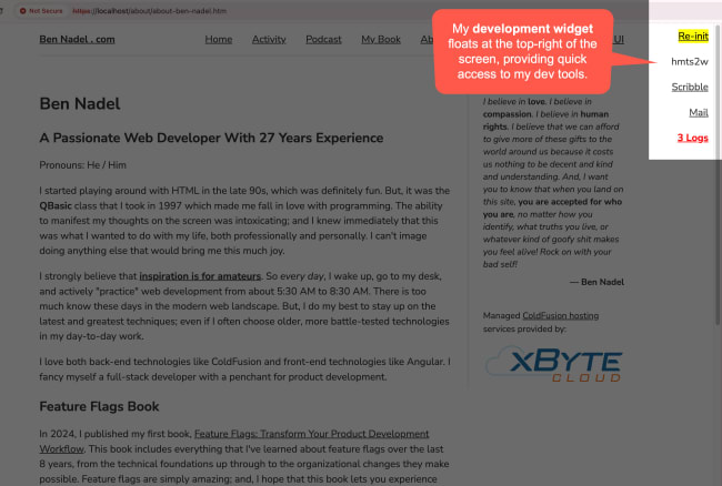 The Developer UI Widget In My ColdFusion Applications