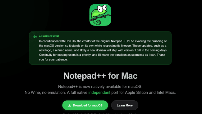 Notepad++ creator threatens legal action over macOS port of open-source app &mdash; developer says port is fine, but branding is too far