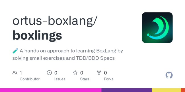 GitHub - ortus-boxlang/boxlings: 🧪 A hands on approach to learning BoxLang by solving small exercises and TDD/BDD Specs