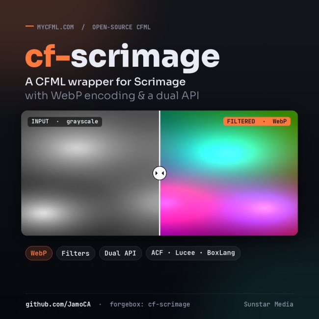 cf-scrimage: a CFML wrapper for Scrimage with WebP, filters, and a...