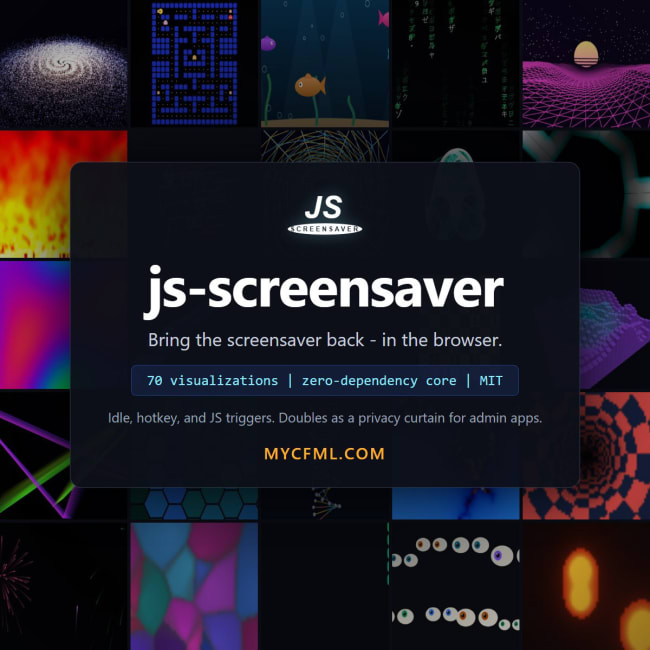 JS-Screensaver - a privacy curtain for admin apps