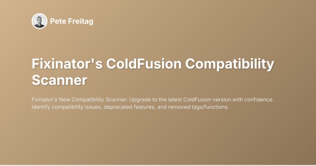 Fixinator's ColdFusion Compatibility Scanner