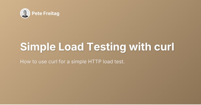 Simple Load Testing with curl