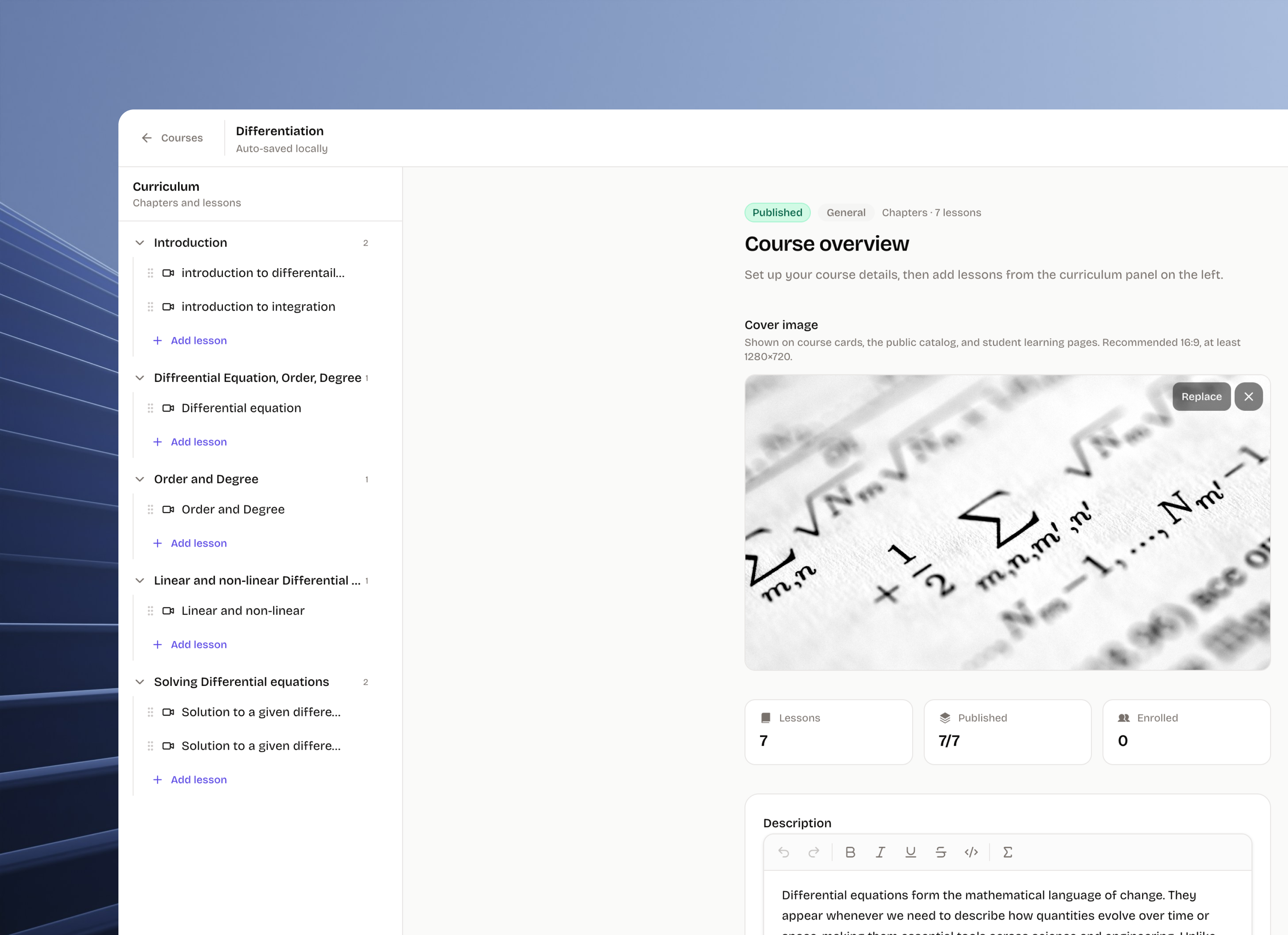 Create and manage courses with ease