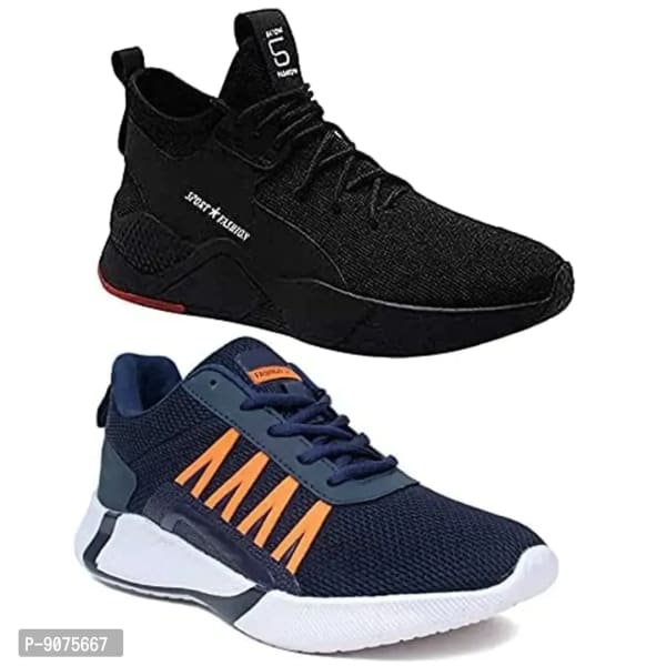 DEFLOW Combo Pack of 2 Multicolor Casual Sports Running Shoes for Men's (Combo-(2)-181-147) - 9UK