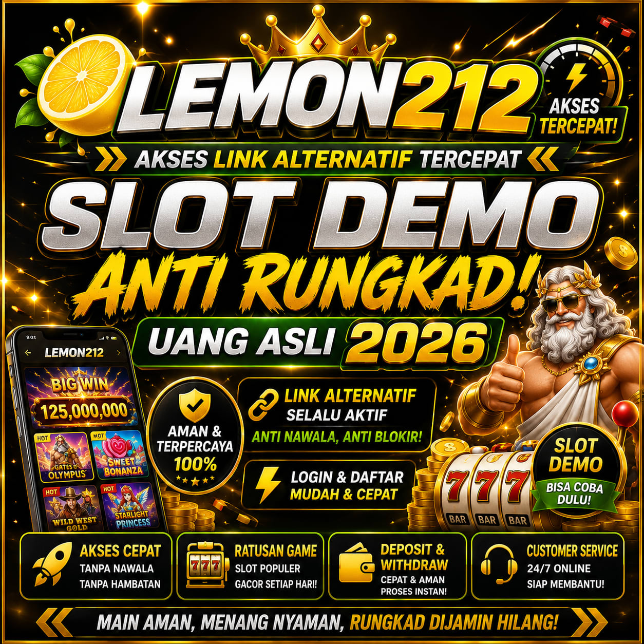 LEMON212: Akses Link Alternatif Tercepat Dengan Slot Demo Anti Rungkad Uang Asli 2026