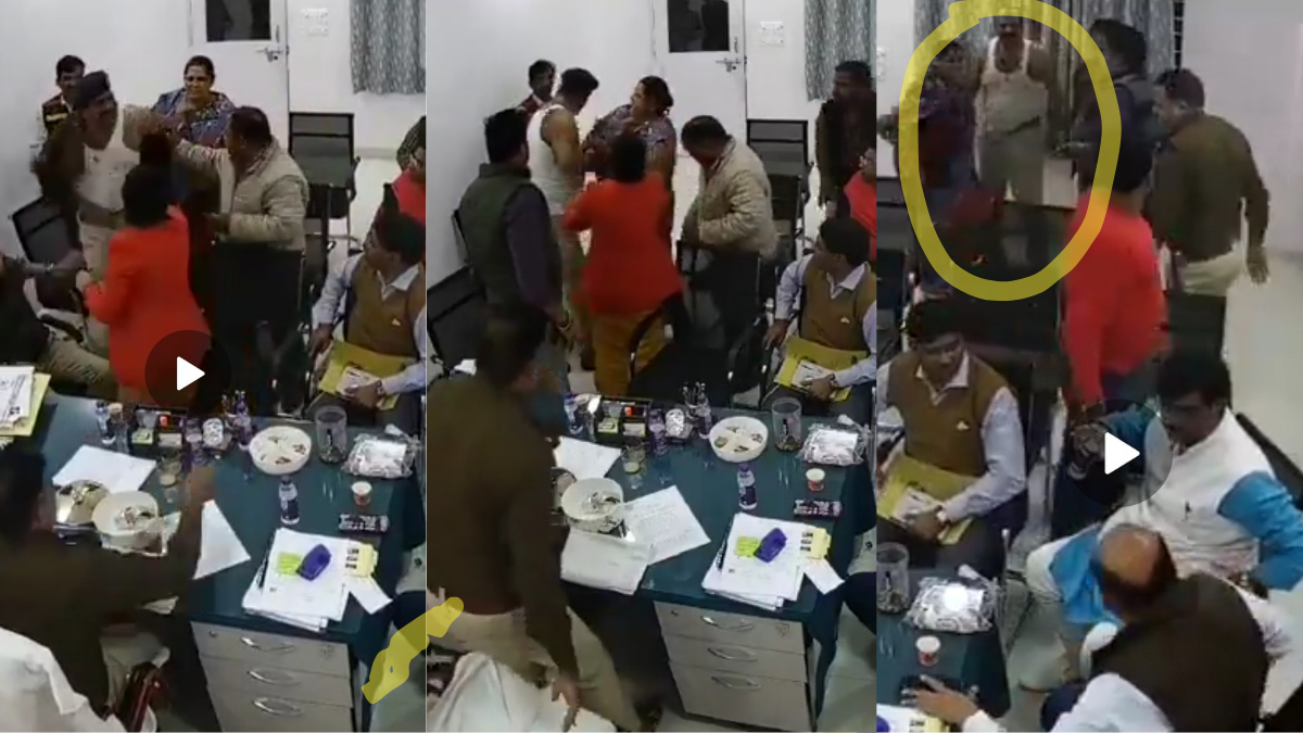 दरोगा ने गुस्से में आकार फाड़ी अपनी वर्दी बीजेपी नेता के सामने - एमपी