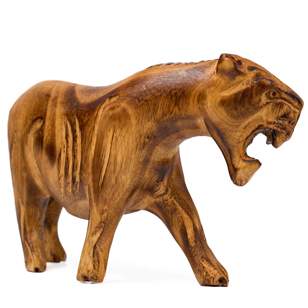 Hand-Carved Wooden Big Cat